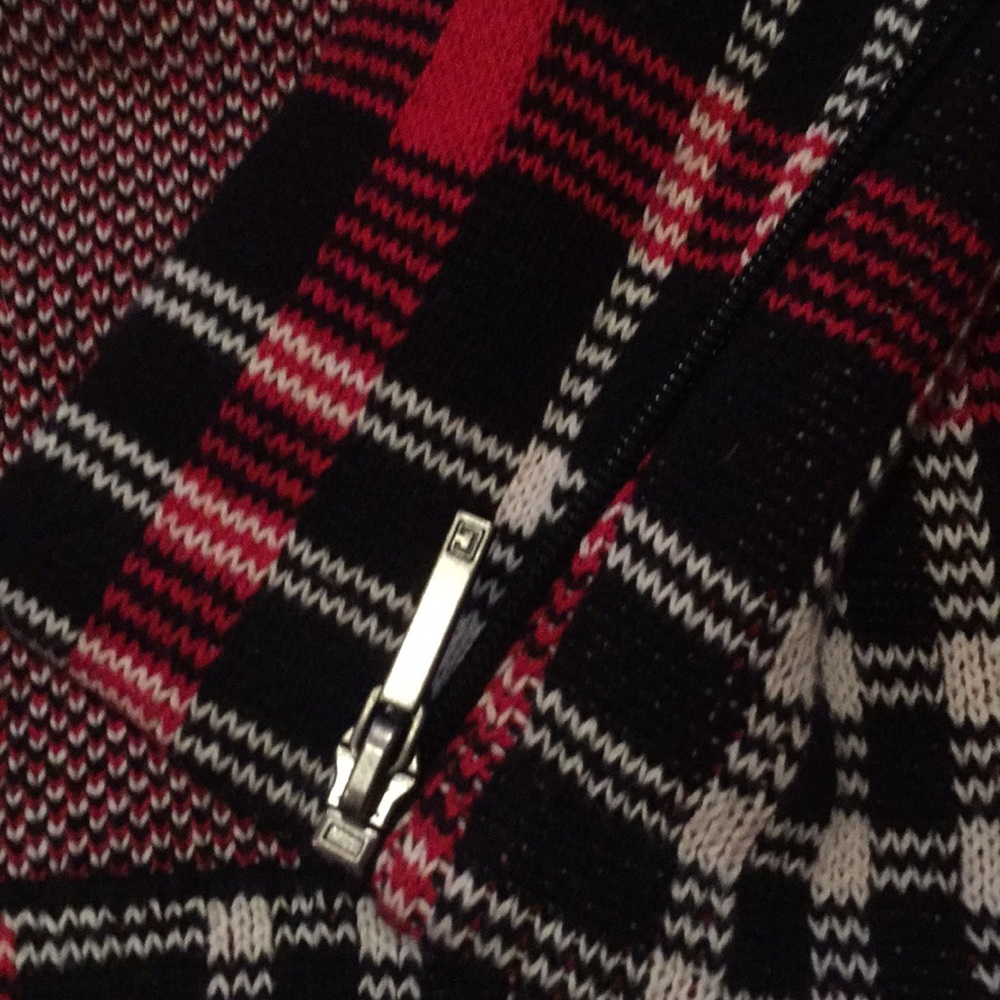 NWT Chaps asymmetrical plaid holiday zipup vest M - Picture 7 of 8